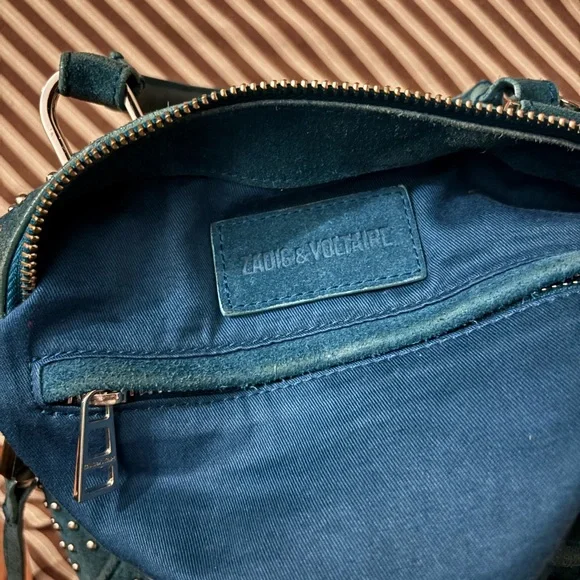 Zadig et Voltaire Sunny Blue Suede Handbag - Picture 6 of 11